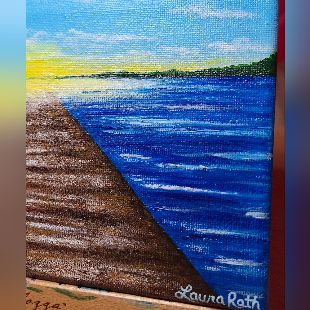 "Morning On the Lake" Hand-painted Canvas - Picture 9 of 12